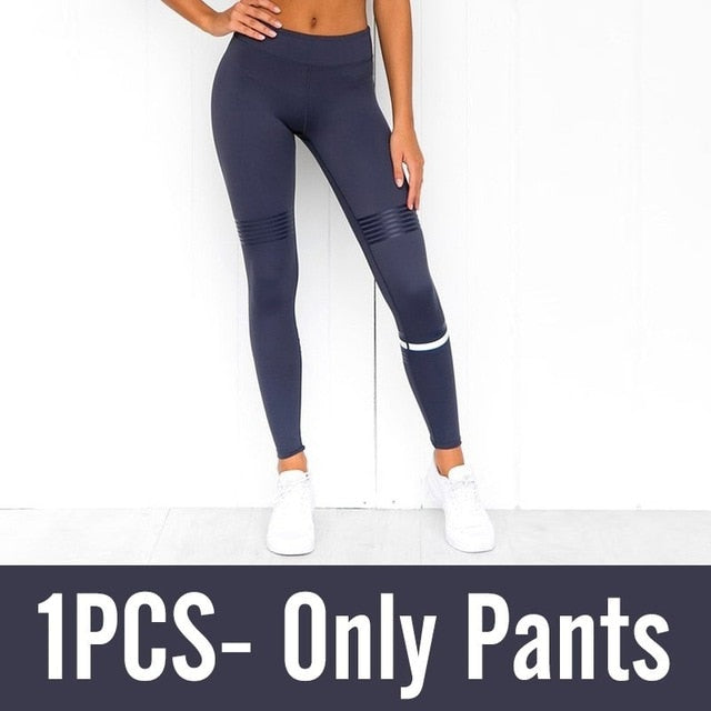 Fitness Clothing Sportswear High Waist Women Gym Leggings Tights Padded Push-up Sports Bra 2 PCS Workout Clothes Suits