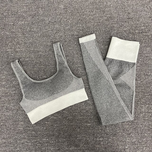 Bra and Leggings Suit Women yoga top Gym Set yoga Clothes Seamless Workout Fitness Sportswear Fitness Suit