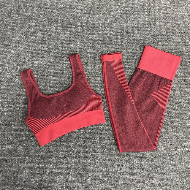 Bra and Leggings Suit Women yoga top Gym Set yoga Clothes Seamless Workout Fitness Sportswear Fitness Suit
